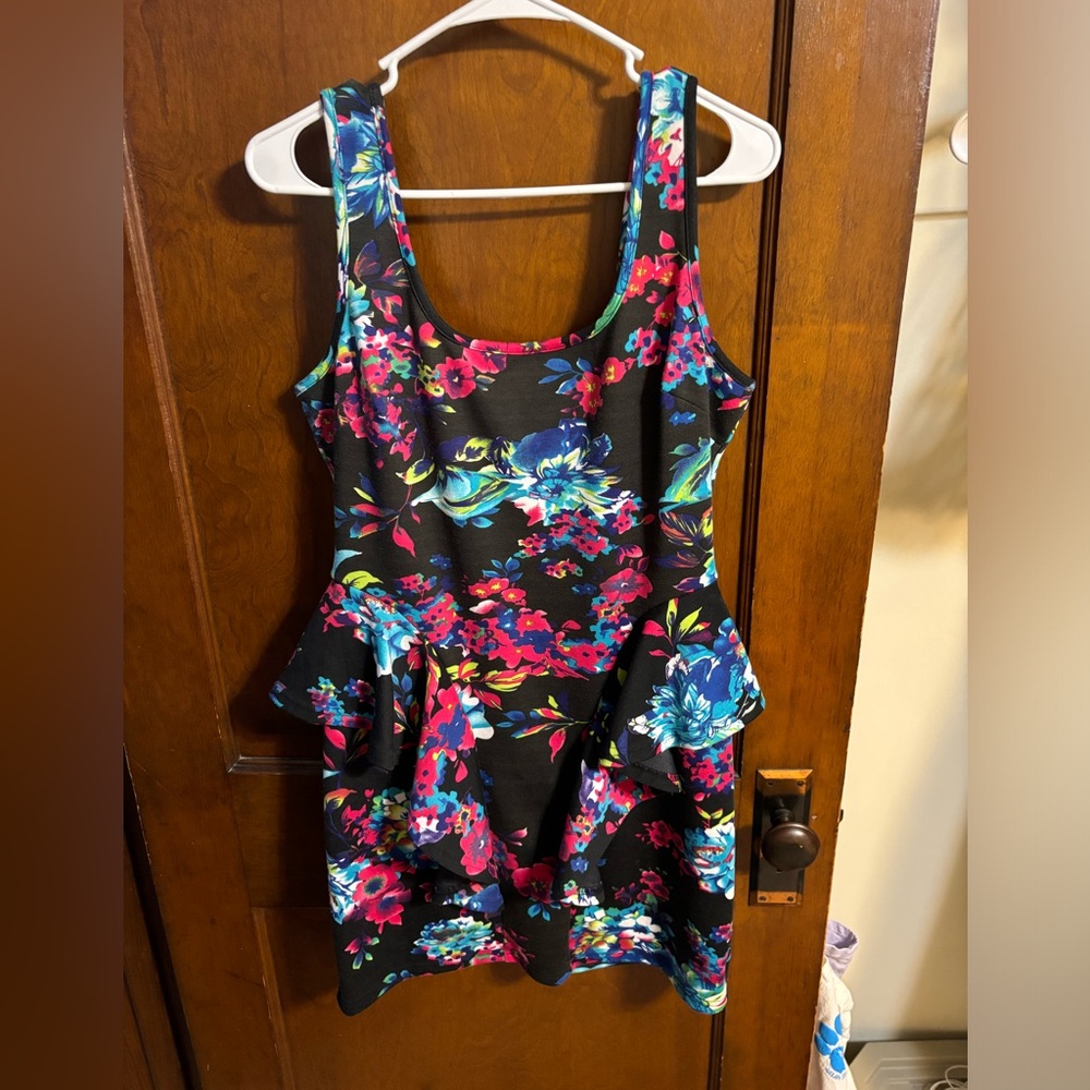 Peplum ruffle dress
